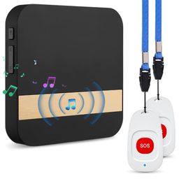 CoolShef Wireless Caregiver Pager System – Emergency Alarm for Elderly, Fall Alert & Panic Button with 1 Plug-in Receiver & 2 Call Buttons, Personal Alarm & Call Bell for Safety (80M Range) image 1