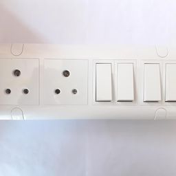 generic Modular Surface Combined Box ONLY for Wall Mounted 8M Horizontal Box with 4 Switch(6A) and 2 Socket (6A) Polycarbonate Material Complete Set PCS 1 Color White image 1