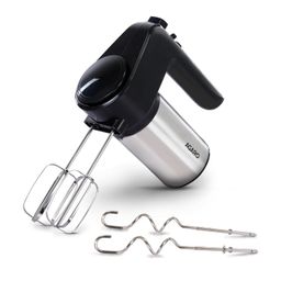 AGARO Elegant Hand Mixer, 300 Watts, Stainless Steel, 6 Interchangeable Speed Settings, Turbo Function, Interchangeable Beaters and Dough Hook Accessories for Mixing, Whisking, Beating, Kneading image 1