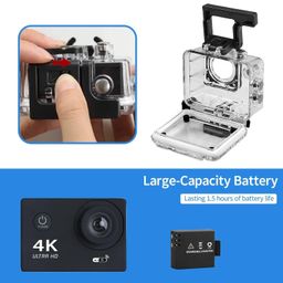 generic 4K Action Camera 16mp (with 18 Accessories) - WiFi, Memory Card Support, 170° Wide Angle, Vlog-Ready, Perfect for Travel, Vlogging & YouTube (4k UHD Multi Color) image 3