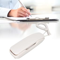 cabe Retro Wall Phone, Energy-Saving Retro Style Multi-Function Button Design, Prevent The Office Wall Phone from Sliding with Mounting Hole in The Office (White) image 2