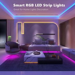 FLYNGO 5 Meter 5050 LED Strip Lights, 300 Led RGB Strip Light with Adaptor, Operated with 16 Modes Remote Controller Multicolor LED Lights for Home Decoration, Diwali, Ceiling, TV (RBG) image 2