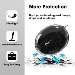 Sounce Earphone Case Cover Compatible for OnePlus Nord Buds 3 Pro, Soft Silicone Skin Case Cover Shock-Absorbing Protective Case with Keychain [Front LED Visible] (Transparent) image 3