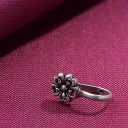 gargi by p.n. gadgil and sons | 925 Sterling Silver | Signature Flower Nose Pin | For non - Pierced Nose | With Certificate of Authenticity and 925 Stamp image 2