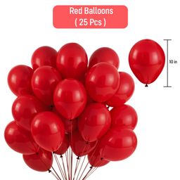 Party Propz Red Metallic Balloons For Decoration - Set of 25 Pcs Red Balloon For Decoration Birthday | red balloons for Birthday | Anniversary Decorations Items (Latex) image 2