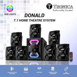 TRONICA 65W Donald 7.1 Home Theatre System with RGB LED Lights, Remote Control, Bluetooth Speaker Set, Cafe Speaker,FM,Pendrive,Smart TV Support image 2