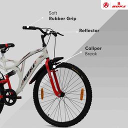 BUKE Draco 26T MTB Bicycles for Men |Frame Size: 18.5 Inches|Wheel Size: 26 Inches|Short Bent Handle Bars|Rigid Fork with Caliper Break with Centre Frame/Steel Rim(Matt Glossy White) image 4
