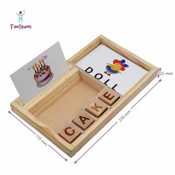 Tantrums Wooden Spelling Learning Game Set, Educational Letter Blocks with Flash Cards, Word Building Toy,for kids 3 Years And Up image 2
