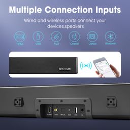 BESTISAN Sound Bars for TV, 16.5 Inches Sound Bar with Optical, AUX, USB and Bluetooth Inputs, Soundbar for TV(DSP, TREB and Bass Adjustable, Cyclic Switching Mode，Reset Function (34inch (1)) image 3