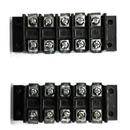 30A Bakelite Open Connector 5 Way Screw Terminal Block Terminal Connection Wires (Pack of 2) image 1