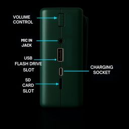 Nefficar Voice Amplifier for Teachers with Bluetooth 5.0, One-Touch Recording, 10W Amplification – Perfect Mic with Speaker for Classroom Teaching & Presentations - N512 (Wired) image 4