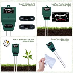 ROOTS & LEAF Solar pH Meter for Soil Testing - New 3 in 1 Soil Moisture Sensor, Soil pH Meter for Agriculture & Solar Light Meter, Moisture Meter for Plants, Acidity Tester - Pack of 1 image 3