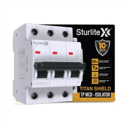 Sturlite Titan Shield 63A Three Pole MCB| Overload & Surge Protection| 10-Year Warranty| Durable Polycarbonate Housing| C-Curve Tripping| 63A Breaking Capacity image 1