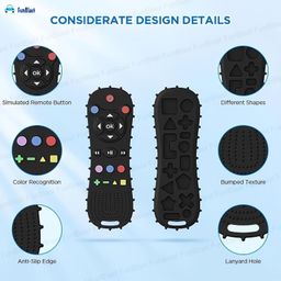 FunBlast Teether for Babies - Silicone Remote Teether for 3+ Month Baby & Toddlers, Teething Toys for Babies and Toddlers, Helps Biting Skills Development, Activity Toys for Babies (Black-) image 5