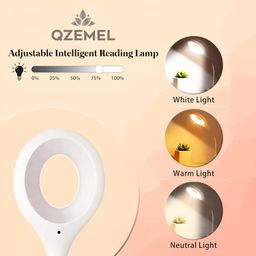 QZEMEL USB LED Table Lamp – Flexible Gooseneck Desk Light with 3 Color Modes & Dimmable Brightness | Plug & Play Study Light for Reading, Office, Bedroom – Voice Control, Eye-Caring image 4