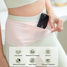 TecoKart® Slim Running Belt Bag with Hook Elastic Waist Pack for Phone Keys Earbuds and Essentials Large Capacity Waist Bag for Workouts Exercise Cycling and Travel image 2