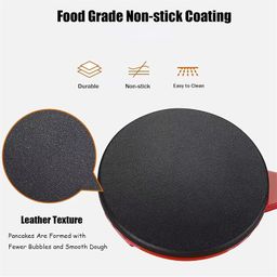 elbme ELBME® Instant Crepe Maker, Pancake Machine Maker, Handheld Crepe Maker with Temperature Control, Crepe Pan Electric, Electric Baking Machine, Easy to Use for Pancakes, Blintz, Chapati (Black) image 5