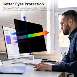 LIONS HEAD ] 27 Inch Computer Privacy Screen for 16:9 Aspect Ratio Widescreen Monitor, Eye Protection Anti Glare Blue Light Computer Monitor Privacy Filter, Removable Anti-Scratch 27in Protector Film image 3