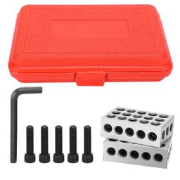 1 Pair Ultra Accuracy 1 2 3 Block Matched Super Exactness 23 Holes Machine Tool Parallel Pad with Screw Wrench Box image 1