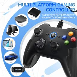 EasySMX Ps3 Wired Game Controller For Microsoft Xbox 360 Game System Joystick With Dual-Vibration Turbo & Trigger Buttons For Windows/ Android/ Ps3/ Tv Box, Not Xbox 360 Console (Black) image 2