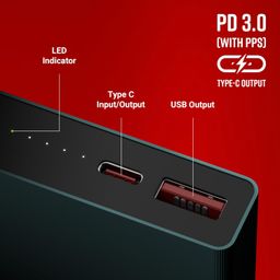 ZEBRONICS EnergiTank 10MR1, Metal Power Bank, 10000 mAh, 22.5W Super Fast Charging PD 3.0 (PPS), Sleek & Stylish, Type C & USB Port, LED Indicator, for iPhone, Android, Tablets, Airpods (Olive) image 3
