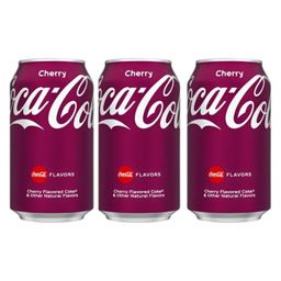cougar Coca colas Cherry Refreshing Pack Of Cherry Soda is Perfect For Enjoying The Classic Colas Twist. Each 330ml Pack Of 3 (Imported) image 1
