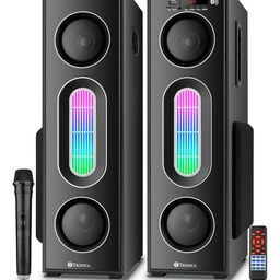 Tronica Brace Dual Tower Bluetooth 70w Home Theater System by TRONICA with FM/Pendrive/Aux/TV Support & Remote with Wireless Mic image 1