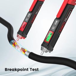 KAIWEETS Voltage Tester/Non-Contact Voltage Tester with Signal, Dual Range AC 12V/70V-1000V, Live/Null Wire Tester, Electrical Tester with LCD Display, Buzzer Alarm (not include battery, black red) image 4