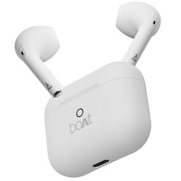 boAt Airdopes Joy, 35Hrs Battery, Fast Charge, IWP Tech, Low Latency, 2Mic ENx, Type-C Port, v5.3 Bluetooth Earbuds, TWS Ear Buds Wireless Earphones with mic (Swedish White) image 1
