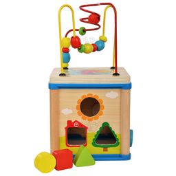 Trinkets & More - Activity Centre Play Cube Learning House (5-In-1) Bead Maze Smiling Clock Shape Sorting Mechanical Gears Routing Insects Early Educational Kids 1-4 Years,Multicolor image 4