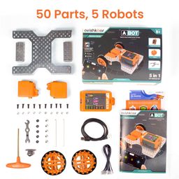 Avishkaar ABot, 5-in1 DIY Robotics & Coding Kit for Kids Aged 8-12, Controlled with Mobile App & Desktop Software, 50+ Parts, Learning & Educational STEM Kit, Made in India image 3