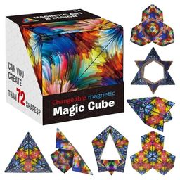 Kidology Magic Cube Shape Shifting Puzzle Box for Kids Age 6+ Months and Adults | Infinity Cube with 24 Rare Earth Magnets Transforms Into Over 70 Shapes | 3D Fidget Mind-Challenging Fun Game image 1