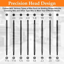 glun GLUN® Comprehensive Screwdriver Set - Strong Magnetic Tips for Hex, Triangle, Phillips, Y-Shaped, U-Shaped, & Torx- Durable Steel for Versatile Repairs image 3