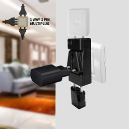 MX 3 Pin Multi Plug Socket Travel Adapter Universal Socket 3 in 1 Plug Extension Socket Travel Power Plug Adapter with Dual Inputs for Laptop, Phone, PC (3 Way Socket, Pack of 2) image 2