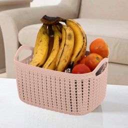 Kuber Industries Unbreakable Multipurpose Storage Basket With Handles Large Size & Flexible Plastic Fruit/Vegetable/Bathroom/Stationary/Home Basket, Pack Of 2 (Assorted Color), Rectangular… image 4