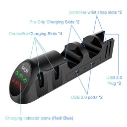NALACAL Charging Dock Compatible with Nintendo Switch Pro Controllers and for Joy Cons & OLED Model for Joycon,Multifunction Charger Stand for Switch with 2 USB 2.0 Plug and 2.0 Ports image 3