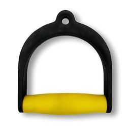 GYMINGWORLD® Single Cable Cross D Handle with Rubber Grip, Attachment for Professional Pulley Machines (Imported Black) image 2