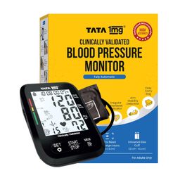 Tata 1mg Clinically Validated Blood Pressure Monitor| Gold Plated Microcontroller for High Precision| Arm Movement Detection Technology| Dual Power Option - USB Type C & AA Battery image 1