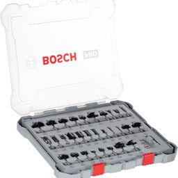 Bosch Professional 30 Pcs Router Bit Set With Mixed Bits, 6Mm Shank Bits, Suitable For Gkf 550 Plam Router And Gof 130 Router image 1