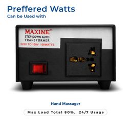 MAXINE J 0.1 Kva/100 Watts Auto Wound Step Down Transformer 220V-100 V for Japanese Products image 4
