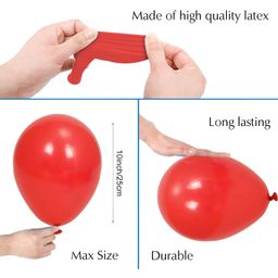 Party Propz Red Metallic Balloons For Decoration - Set of 25 Pcs Red Balloon For Decoration Birthday | red balloons for Birthday | Anniversary Decorations Items (Latex) image 3
