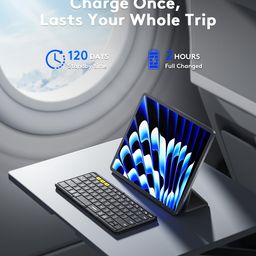 Samsers Foldable Bluetooth Keyboard, KF08S Wireless Folding Keyboard with PU Leather Cover, Portable TravelKeyboard for iPhone iPad Smartphone Tablet Laptop, Android Windows Mac OS, Black image 5
