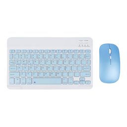Bluetooth Keyboard and Mouse Combo,Ultra Slim Rechargeable Portable Wireless Keyboard Mouse Set Compact for Android Windows Tablet Cell Phone iPhone iPad Computer Desktop PC Laptop (Blue) image 1
