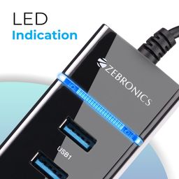 Zebronics 300HB 4 Port USB 3.0 Hub with Hi-Speed Data Transfer, LED Indication, 15cm Cable, Backward Compatible, Multi Device Connection, Plug Play Usage, Glossy Finish and Lightweight Design image 5