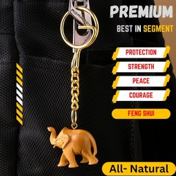 rdk RDK® Hancrafted Original White Sandalwood Upper Trunk Elephant Engraved Keyring Key Ring Chain Safed Chandan Handmade Keys Hanger Keychain - 1 Inch (Pack of 2) image 3