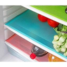 Yellow Weaves PVC Plastic Rectangular Refrigerator Mats (11X17-Inch, Multicolour) image 1