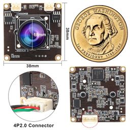 ELP 5mp USB Camera Module with Dual Microphone Computer Mini Lightburn Camera for UVC Laser Recorder USB2.0 PC Camera 1944P USB Security Camera for Raspberry Pi (Low Lens image 2