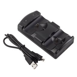 VSEER Playstation 3 Controller Charging Dock Charging Station 2 in 1 with LED Light Indicator Compatible for Playstation PS3/MOVE Controller, Black image 4