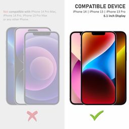 supcares Military-Grade Privacy Tempered Glass Screen Protector for iPhone 16e, iPhone 14, 13 and 13 Pro (6.1 Inch) With Installation Kit | Edge to Edge Coverage | Black image 2