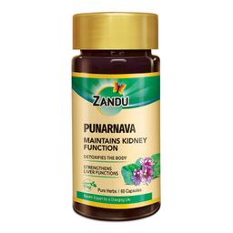 Zandu Punarnava Capsules, With Goodness of Natural Punarnava Extract known for Good Gut Health & for Healthy Appetite, Helps for Heart and Urinary Health - 60 Veg capsules image 1